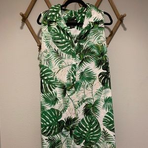 Tahari linen palm mini dress/tunic